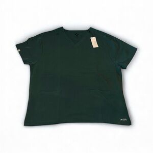 AKÈSO Unisex Dark Green V-Neck Scrub Top